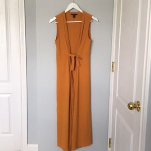 Mustard Forever 21 tie front duster